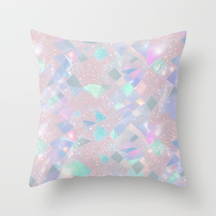 Pastel Glitter Hologram The Ultimate Party Look Throw Pillow