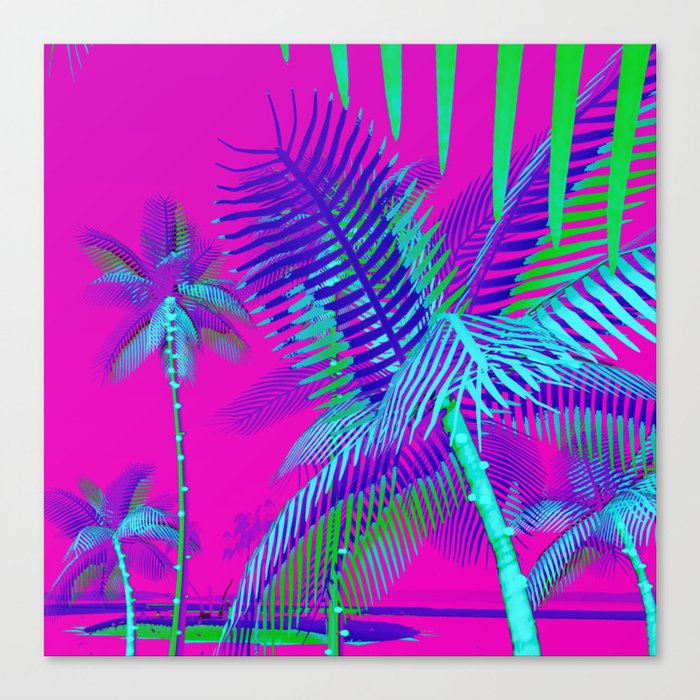 Magenta Palms Canvas Print
