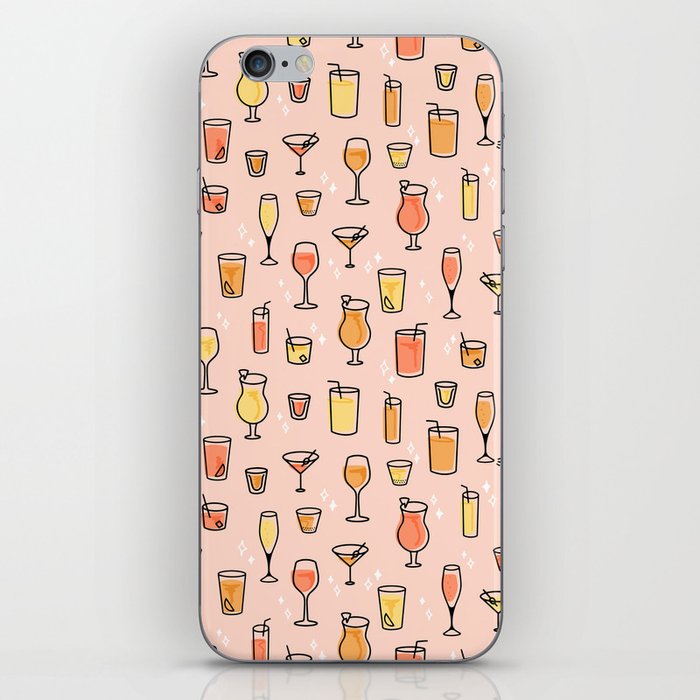 Cheers! | Cocktail Pattern | Rosé |  iPhone Skin