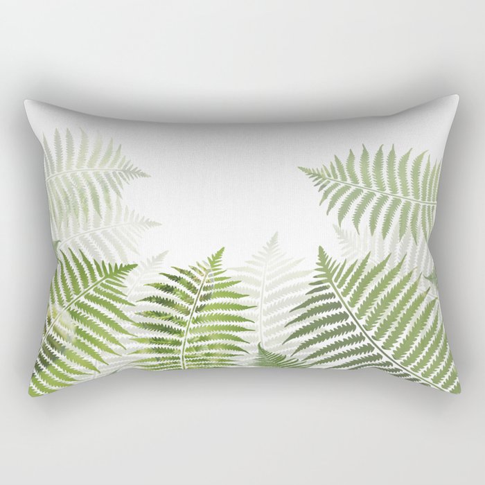 Fern Leaves Pattern Rectangular Pillow