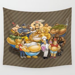 Grommr Guys Wall Tapestry | Obese, Gainer, Gay, Men, Fat, Chubby, Muscle, Heavy, Mustache, Man 
