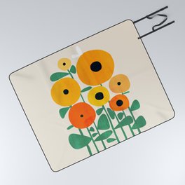 Sunflower and Bee Picnic Blanket