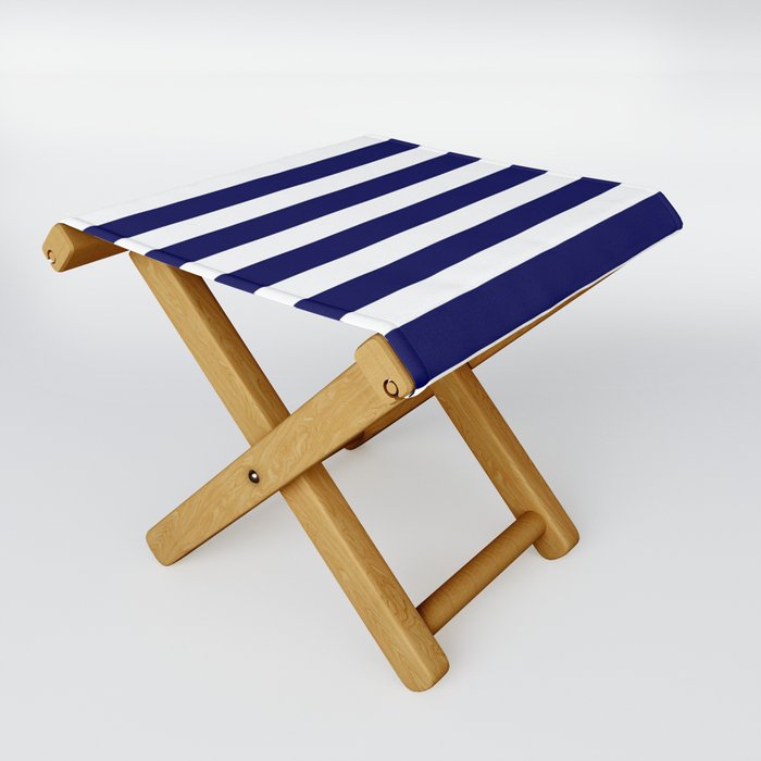 Navy Blue & White Stripes - Mix & Match with Simplicity of Life Folding Stool