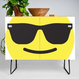 Smiling Sunglasses Face Emoji Credenza