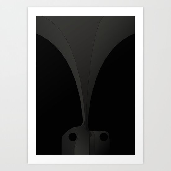 Silhouette Racers - Bugatti Type 57C (Dark Version) Art Print