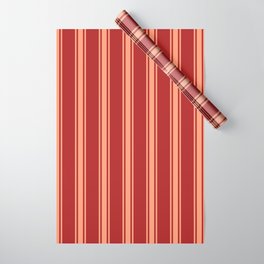 [ Thumbnail: Red & Light Salmon Colored Lines Pattern Wrapping Paper ]