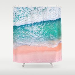 Pink Sands Turquoise Water Caribbean Dream Shower Curtain