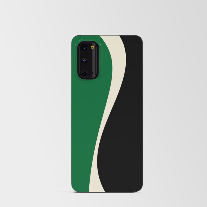 Simple Waves 2 - Green, Cream and Black Android Card Case