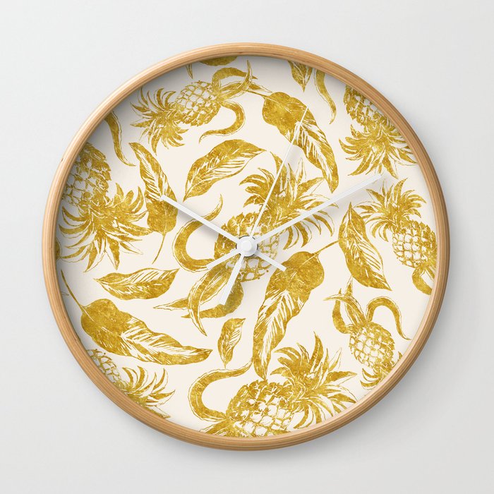 Golden pineapple Wall Clock