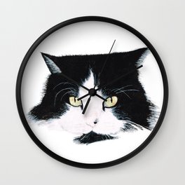 Black & White Cat Wall Clock
