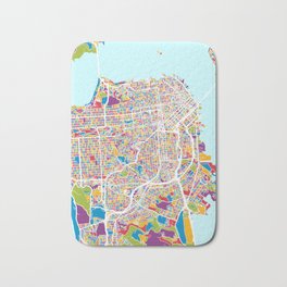 San Francisco City Street Map Bath Mat | Unitedstates, Michaeltompsett, Abstract, Sanfranciscocanvas, Citymap, Streetmap, Sanfranciscoposter, California, 1879, Sanfrancisco 