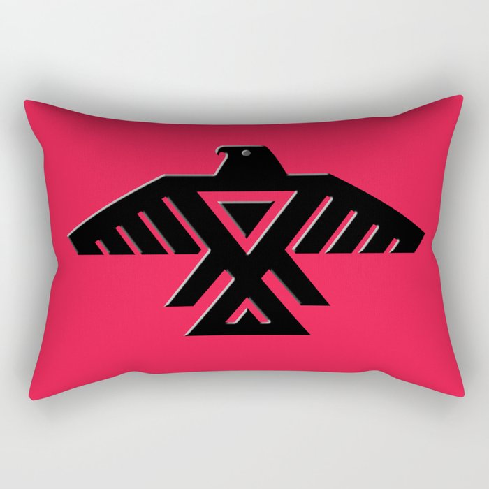 Thunderbird flag - Black on Red variation Rectangular Pillow