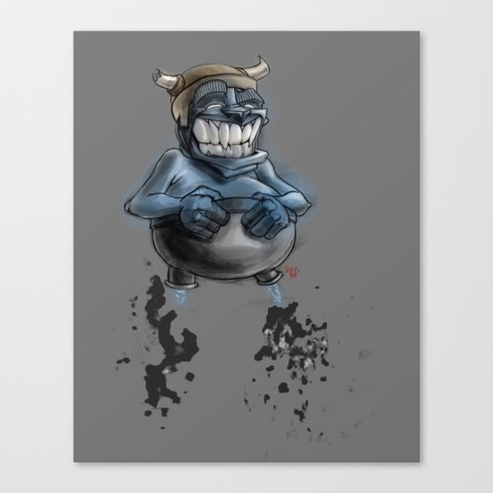 Possibly a Tricky Warrior Dwarf Demon Canvas Print