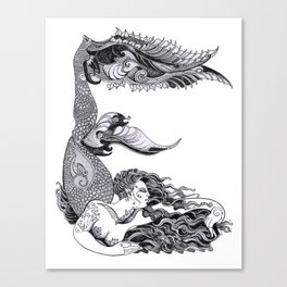E Mermaid Canvas Print