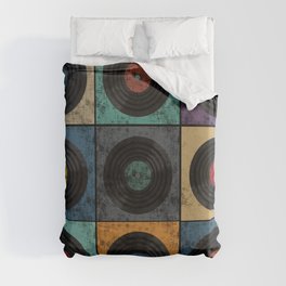 Vinyl Records Duvet Cover