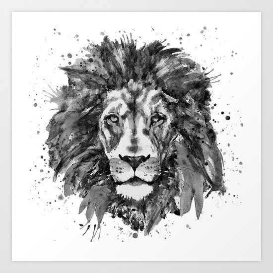 Black And White Lion Head Art Print By Marianvoicu Society6