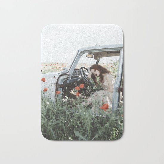 Red poppy Bath Mat