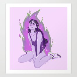 women empowerment on fire Art Print