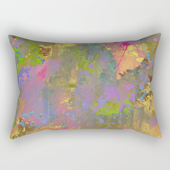 Messy Art II - Abstract, pastel coloured artwork in a random, chaotic, messy style Rectangular Pillow