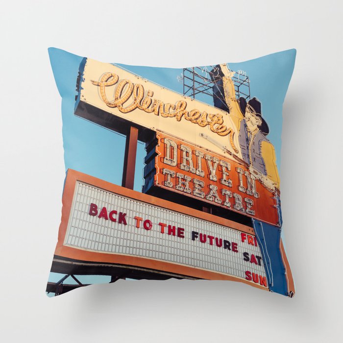 Winchester Drive In Throw Pillow