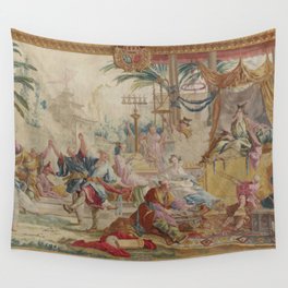 Antique 18th Century Chinoiserie Dance French Tapestry by Francois Boucher Wall Tapestry
