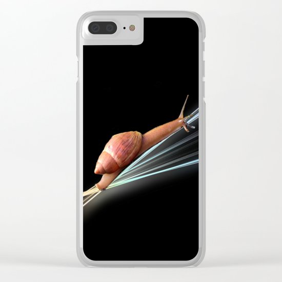Snail (on black background) Clear iPhone Case