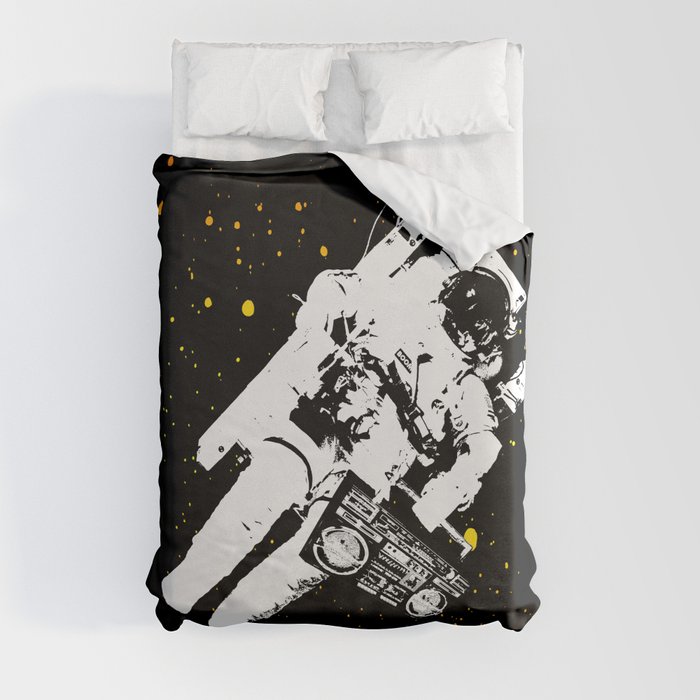 Space Jamz Cosmic Boombox Astronaut Duvet Cover