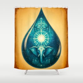 Water Goddess and Elephant Shower Curtain