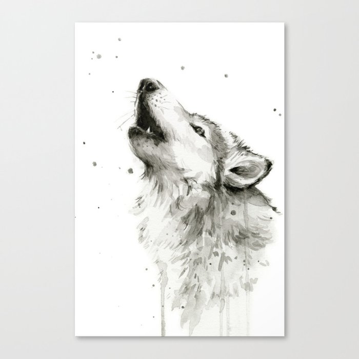 Wolf Howling Canvas Print