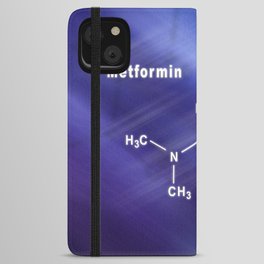 Metformin diabetes drug, Structural chemical formula iPhone Wallet Case