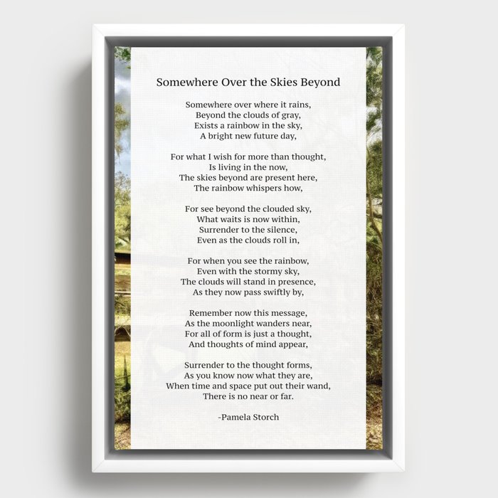 Somewhere Over the Sky Beyond Poem Framed Canvas