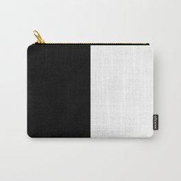 Minimalist Black and White Colorblock Carry-All Pouch | Contemporary, Vertical, Harmony, Balance, Block, Modern, White, Half, Black And White, Black 