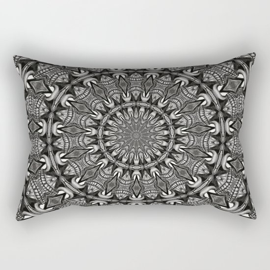 Monochrome Mandala Rectangular Pillow