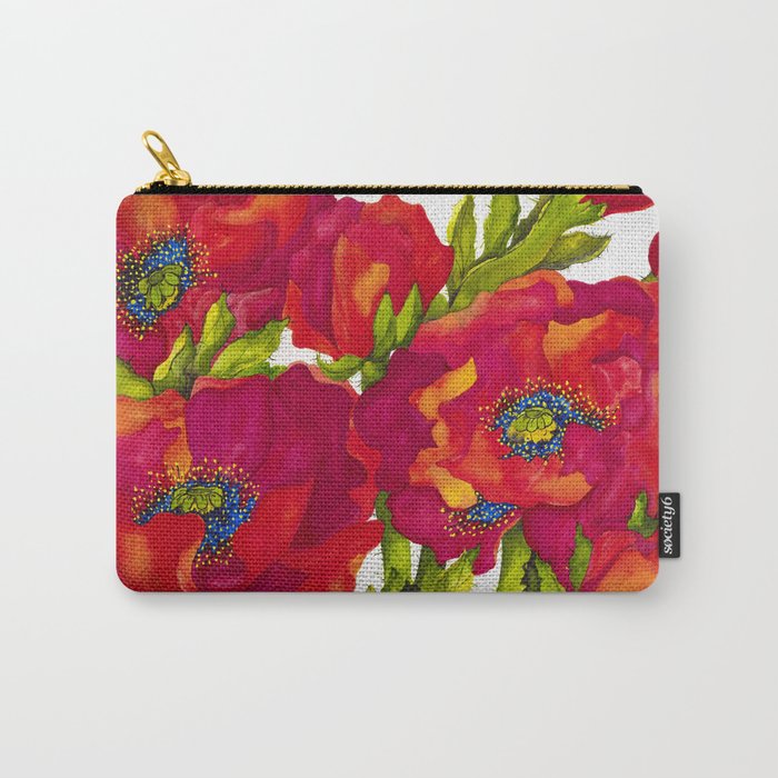 Bold Poppies Carry-All Pouch