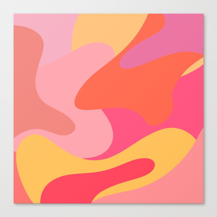 Rainbow Paint Splashes - orange red yellow pink Canvas Print