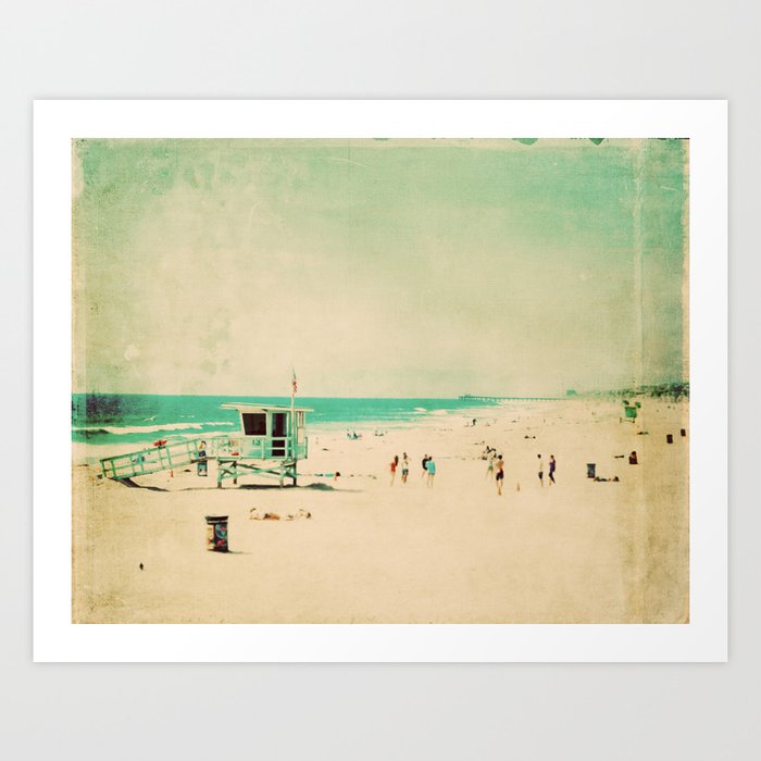 Lifeguard Station photograph. Hermosa Beach Art Print