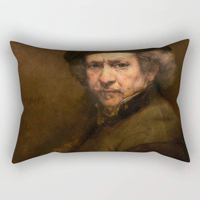 Self-Portrait, 1659 by Rembrandt van Rijn Rectangular Pillow