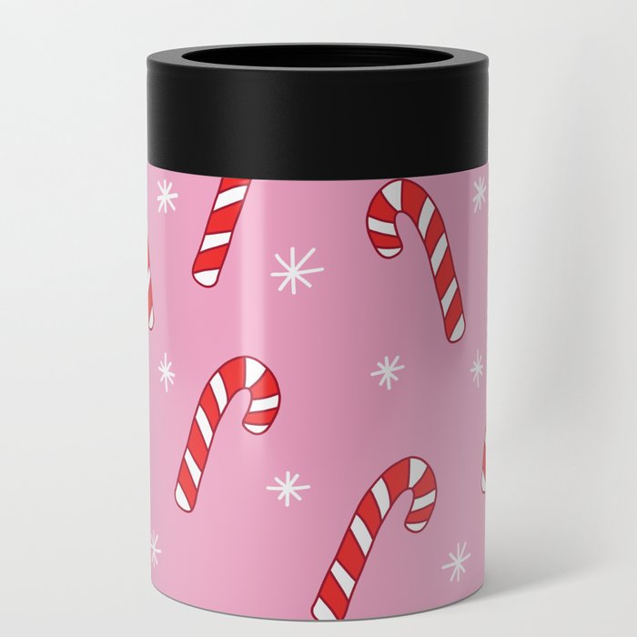 Candy Cane Pattern (pink) Can Cooler