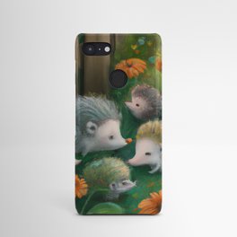 Whimsical Hedgehog Family Reunion in Country Garden Android Case