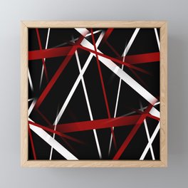 Seamless Red and White Stripes on A Black Background Framed Mini Art Print