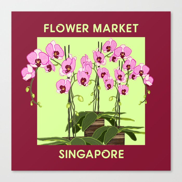 Flower Market Singapore Canvas Print