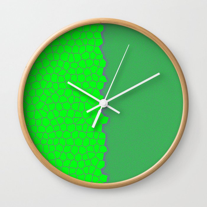 Neon Green Stained Glass Modern Sprinkled Collection Wall Clock