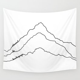 Tallest Mountains in the World B&W / Mt Everest K2 Kanchenjunga / Minimalist Line Drawing Art Print Wall Tapestry
