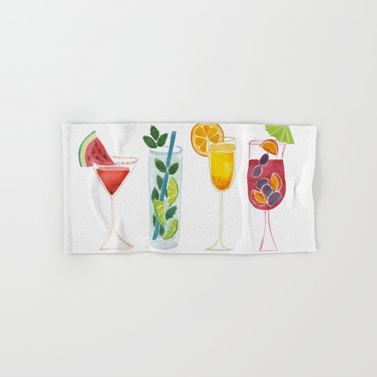 Summer Cocktails Hand & Bath Towel