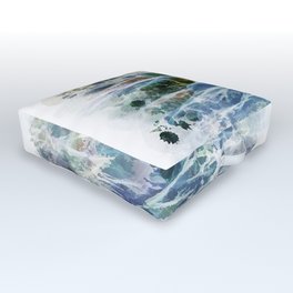 Abstract rock pool in the rough rocks Outdoor Floor Cushion