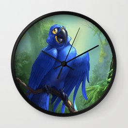 Moseley the Hyacinth Macaw Wall Clock