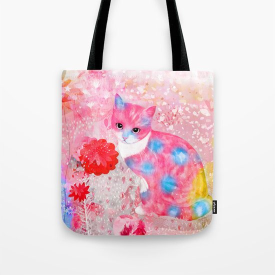 pink cat Tote Bag