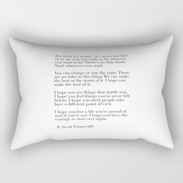 for what it's worth - fitzgerald quote Rectangular Pillow
