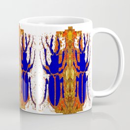 Lapis Blue Beetle on Gold Coffee Mug | Animal, Nature, Pattern, Abstract 