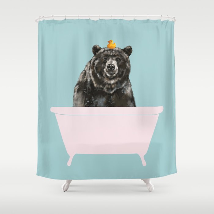 Big Bear in Bathtub Shower Curtain